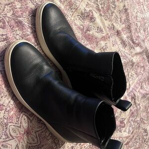 Black Leather Ankle Boots